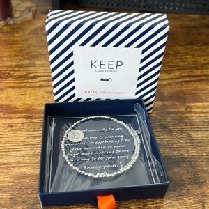 Keep collective engraved volleyballl bracelet